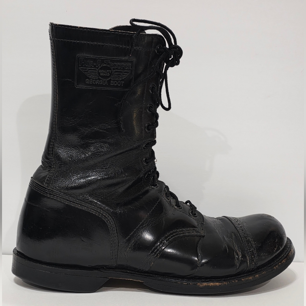 Georgia Boot PAIR-A-TROOPER Black Leather Men Vintage Military USA 11 E Used
